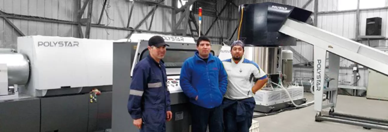 POLYSTAR has installed 15 plastic recycling machine in the Chilean market