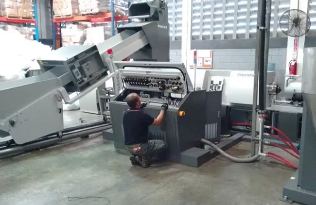 In-House Recycling Machine Installation in Dominican Republic